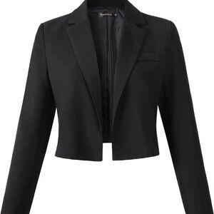 Bellino Clothing Elegant Black Cropped Blazer